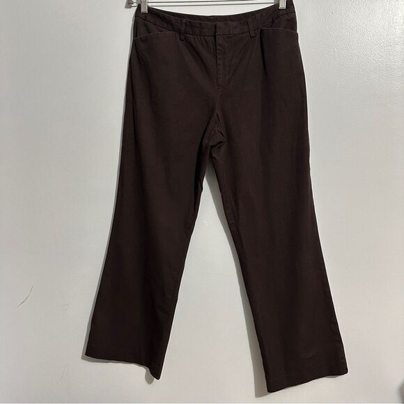 Petite Sophisticate Womens Stretch Brown Dress Pants size 14 - Picture 1 of 9